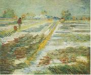 Vincent Van Gogh Landscape with Snow Spain oil painting artist